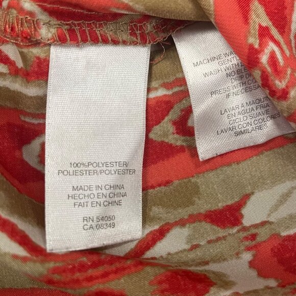 Jones New York Womens Print Top Long Sleeve Tie Neck Multicolor Size Small - Picture 9 of 9